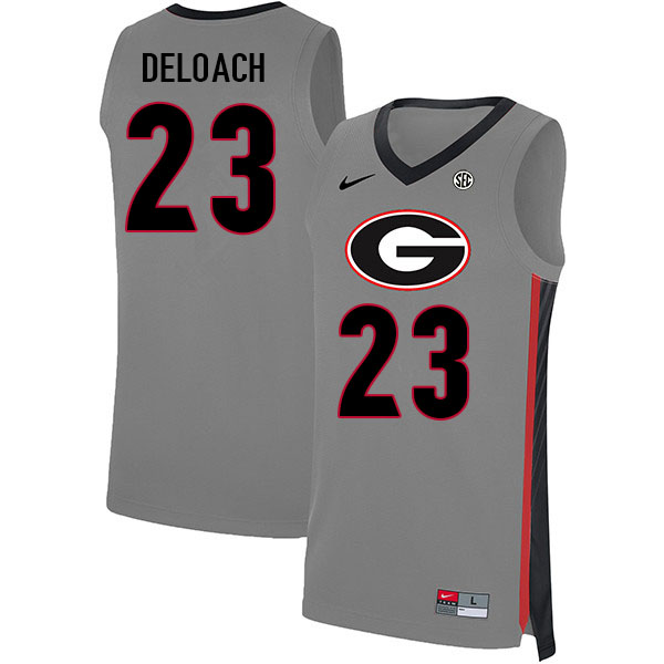 Men #23 Jalen DeLoach Georgia Bulldogs College Basketball Jerseys Stitched Sale-Gray - Click Image to Close